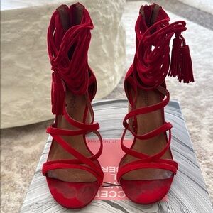 Jeffrey Campbell Red Velvet Stiletto Heels